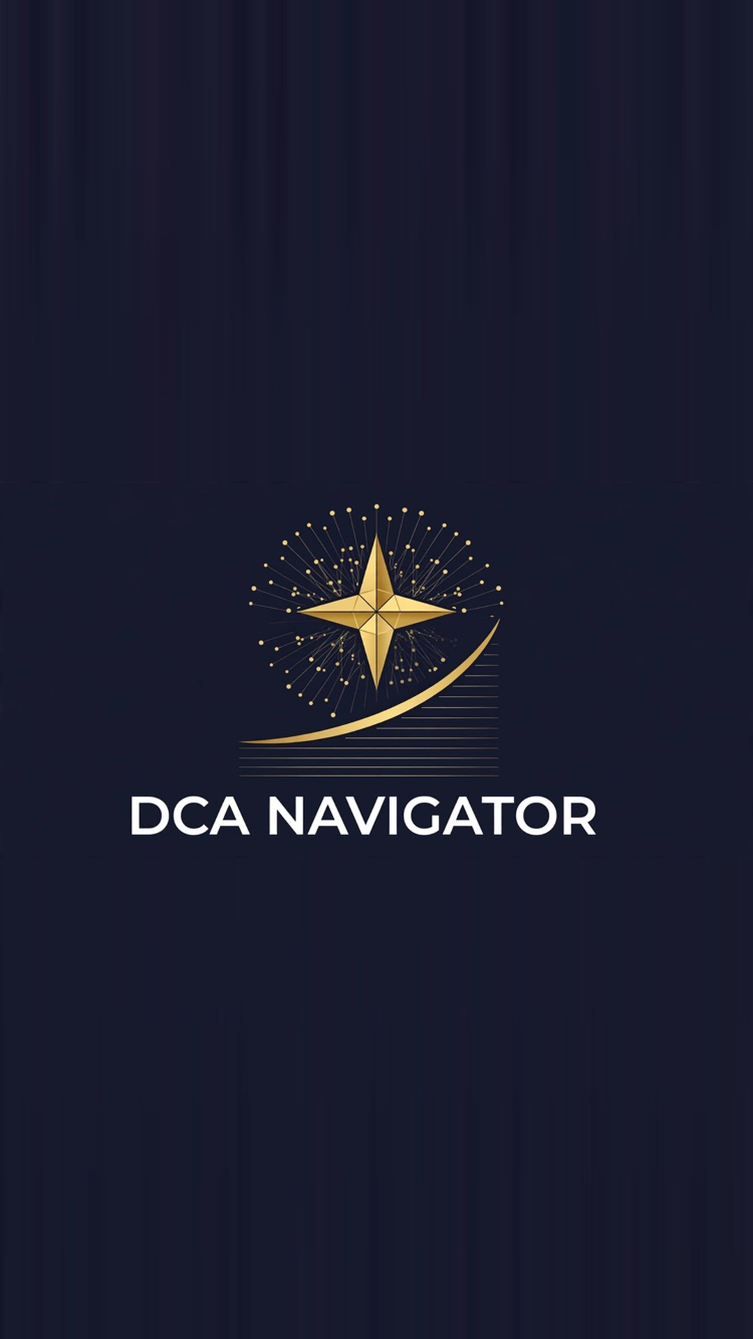 DCA Navigator full lockup card, tall format — Compass Star and wordmark on Navigator Navy