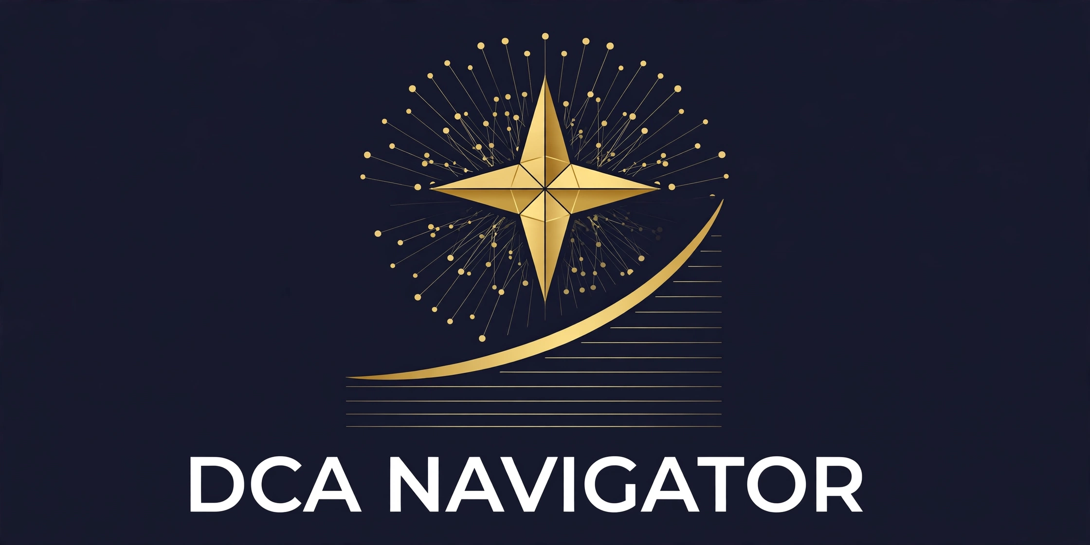 DCA Navigator master logo — gold Compass Star over the wordmark DCA NAVIGATOR, on Navigator Navy